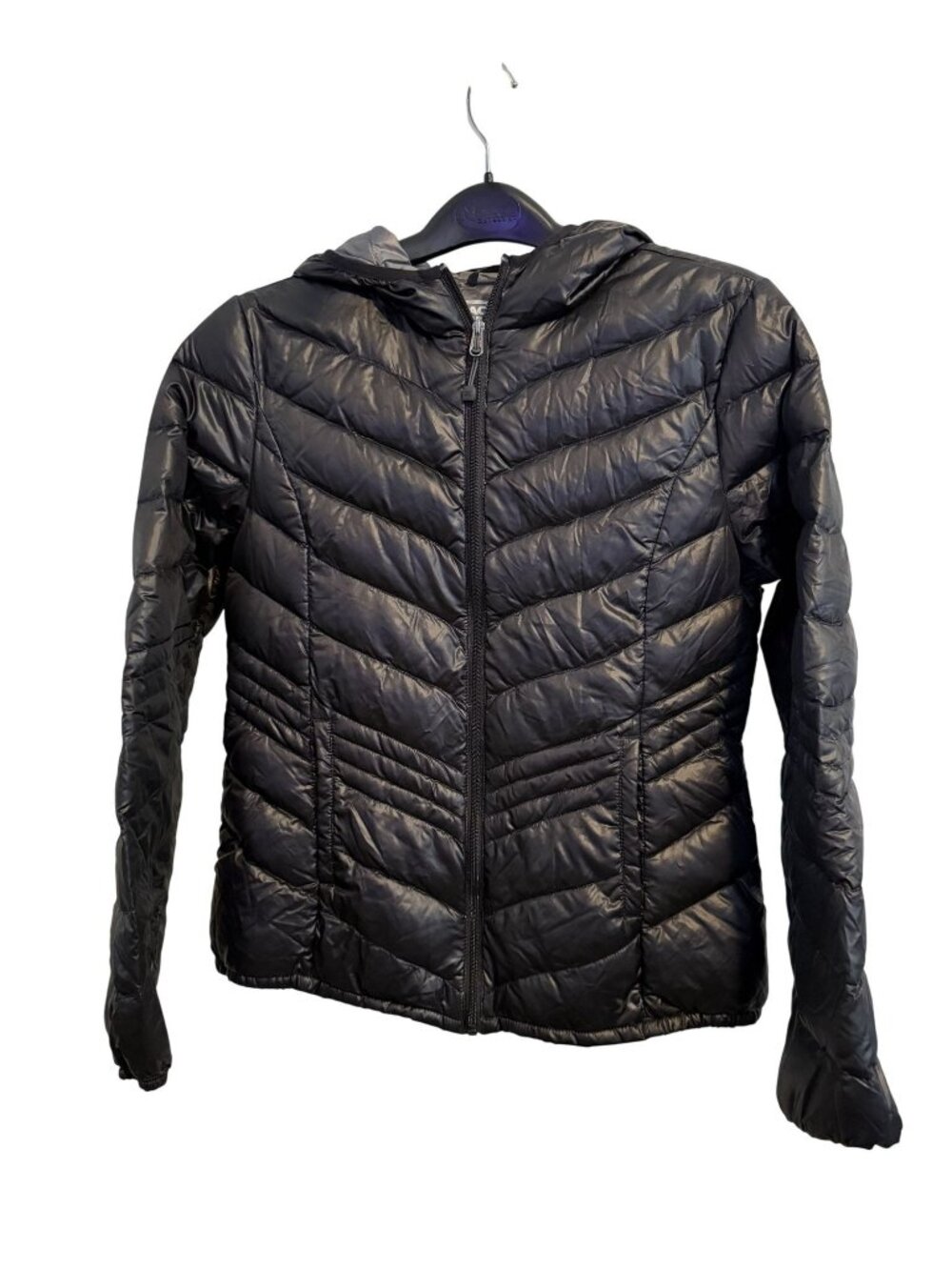 Xersion Women’s Size M Black Packable Premium Down Hooded Puffer Jacket Outdoor